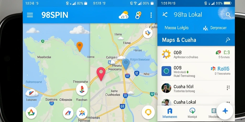 Antarmuka aplikasi Cuaca Lokal 98SPIN yang informatif dan menarik.