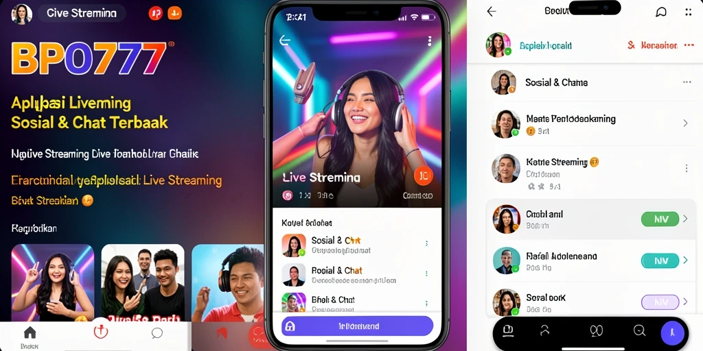 Tampilan antarmuka BPO777 yang intuitif untuk pengalaman Live Streaming.