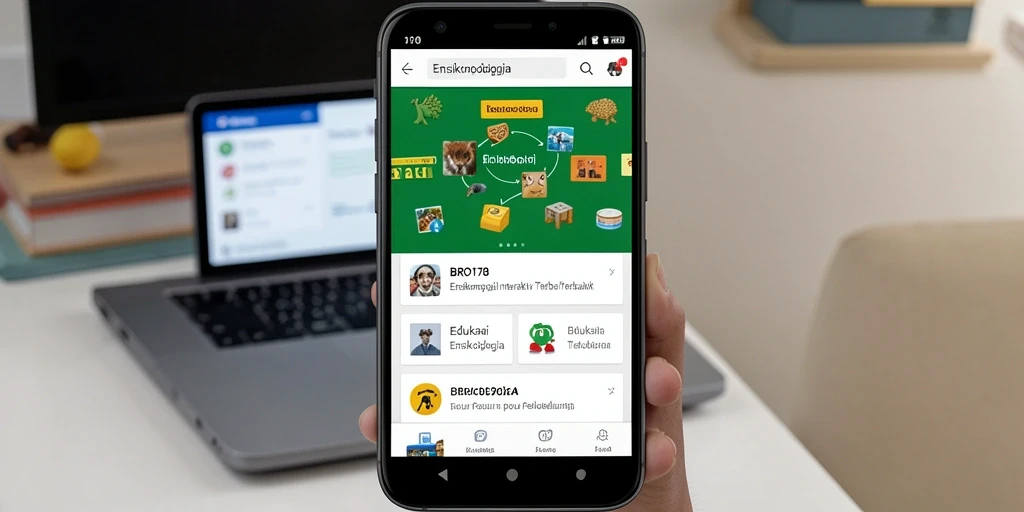 Antarmuka aplikasi Ensiklopedia yang informatif dan mudah digunakan.