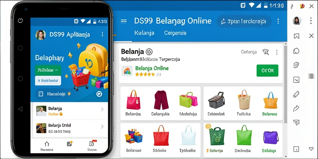 Menampilkan antarmuka sederhana aplikasi Belanja Online.