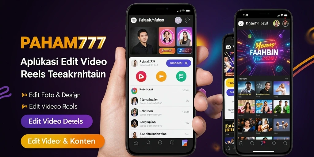 Tampilan antarmuka PAHAM777 untuk Edit Video Reels yang modern dan intuitif.