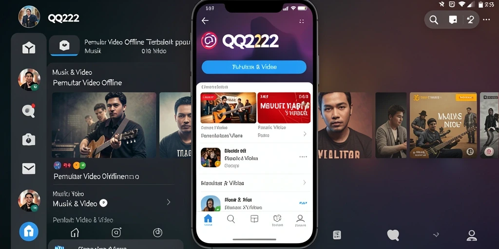 Antarmuka aplikasi QQ222 untuk pemutar video offline yang sederhana dan efisien.
