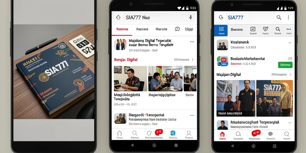Tampilan antarmuka aplikasi SIA777 yang menarik untuk Majalah Digital.