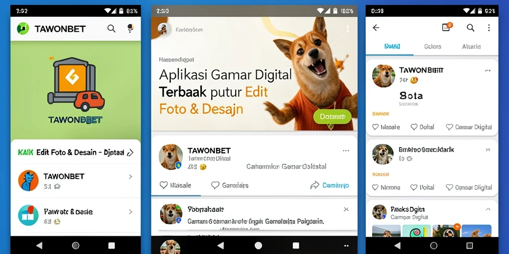 Antarmuka TAWONBET dengan berbagai fungsi pengeditan Gambar Digital.